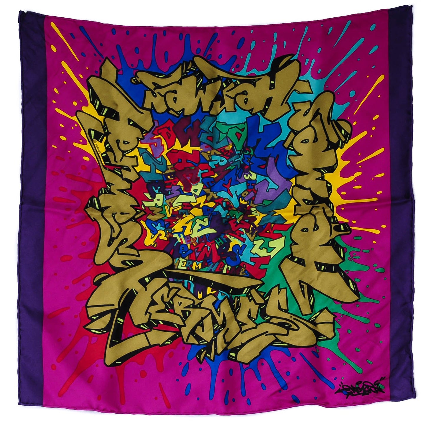 Silk Graff Graffiti Pocket Square Scarf