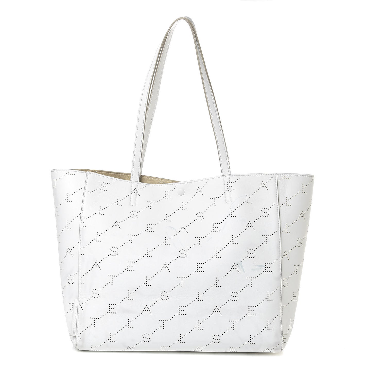 Eco Alter Nappa Perforated Logo Tote Optical White