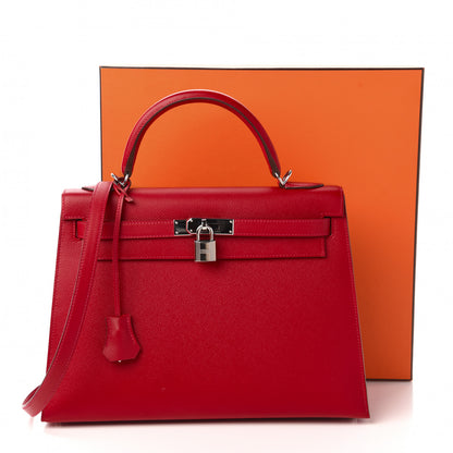 Hermes Epsom Kelly Sellier 32 Rouge Casaque 11 of 11