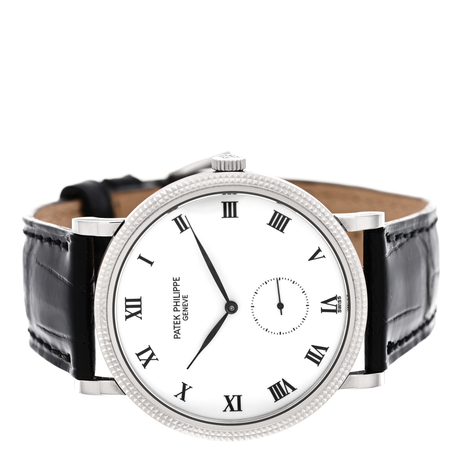 Patek Philippe 18K White Gold Alligator 33mm Calatrava Manual Winding Watch 3919G-001 2 of 5