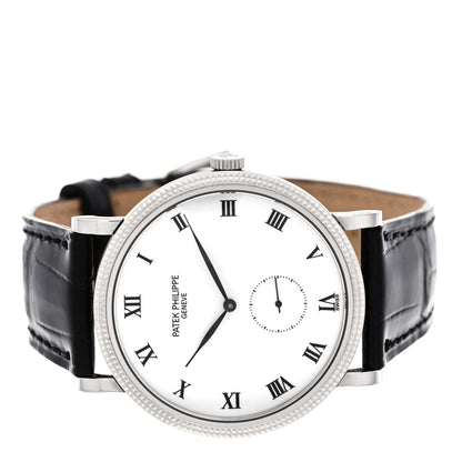 Patek Philippe 18K White Gold Alligator 33mm Calatrava Manual Winding Watch 3919G-001 2 of 5