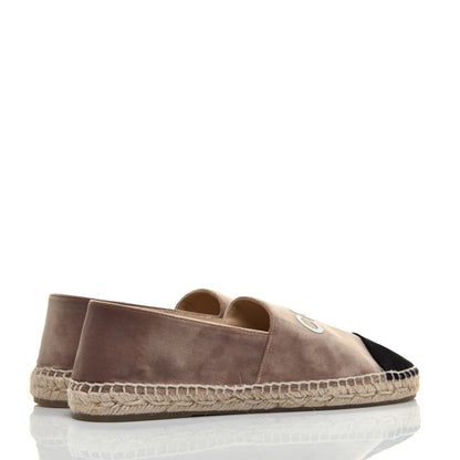 Chanel Velvet Logo Espadrilles 38 Beige Black 4 of 9