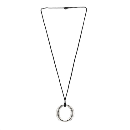 Tiffany Sterling Silver Elsa Peretti Sevillana Circle Cord Necklace 3 of 4