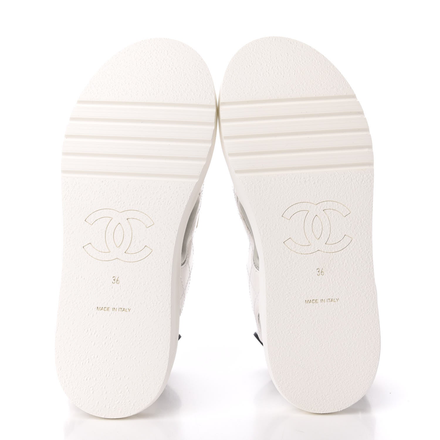 Chanel Goatskin Fabric Gladiator Sandals 36 White Light Grey Navy Blue 5 of 9