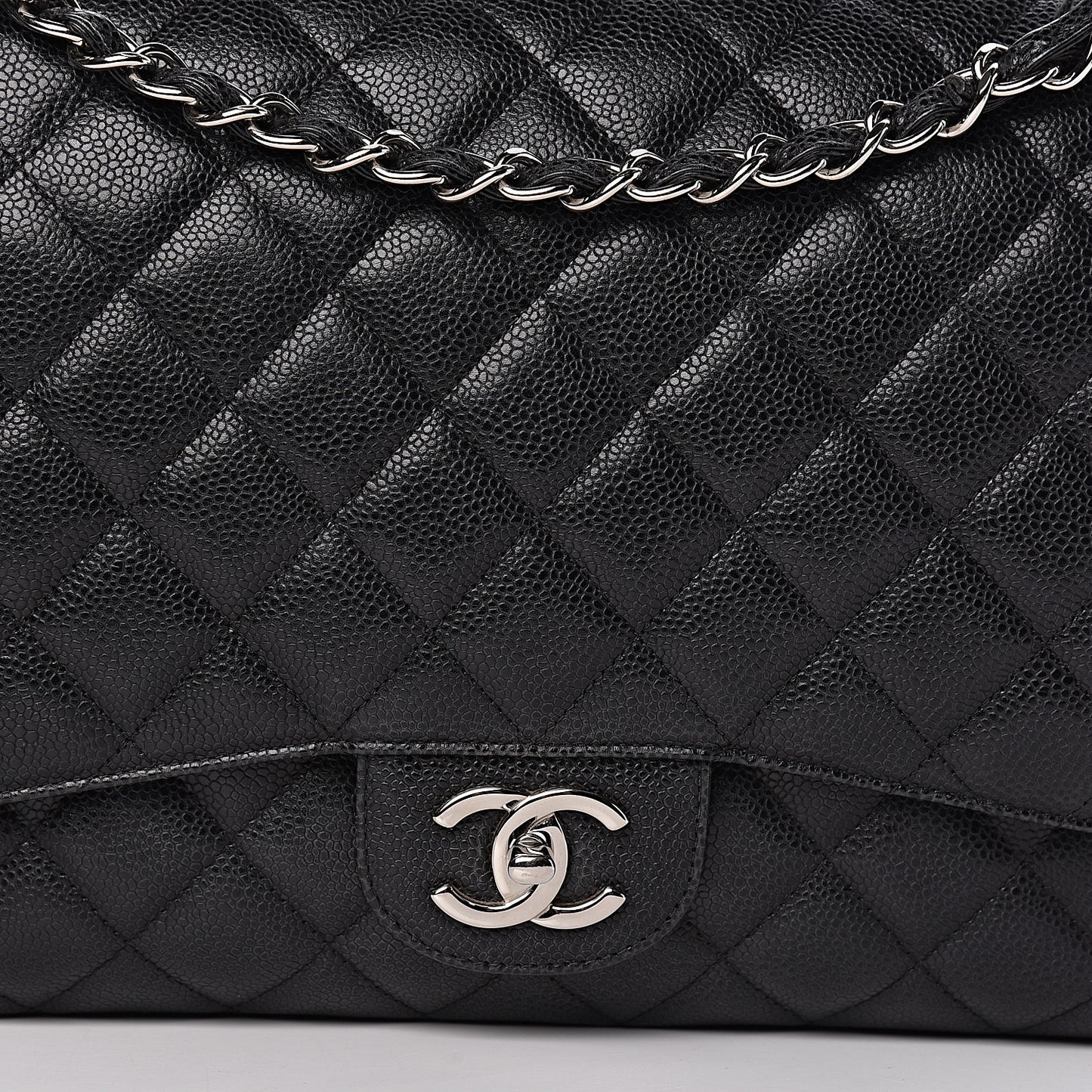 Caviar Quilted Maxi Double Flap Black
