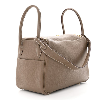 Hermes Taurillon Clemence Lindy 26 Etoupe 3 of 12