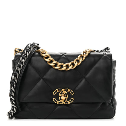 Chanel Goatskin Quilted Medium Chanel 19 Flap Black 1 of 12