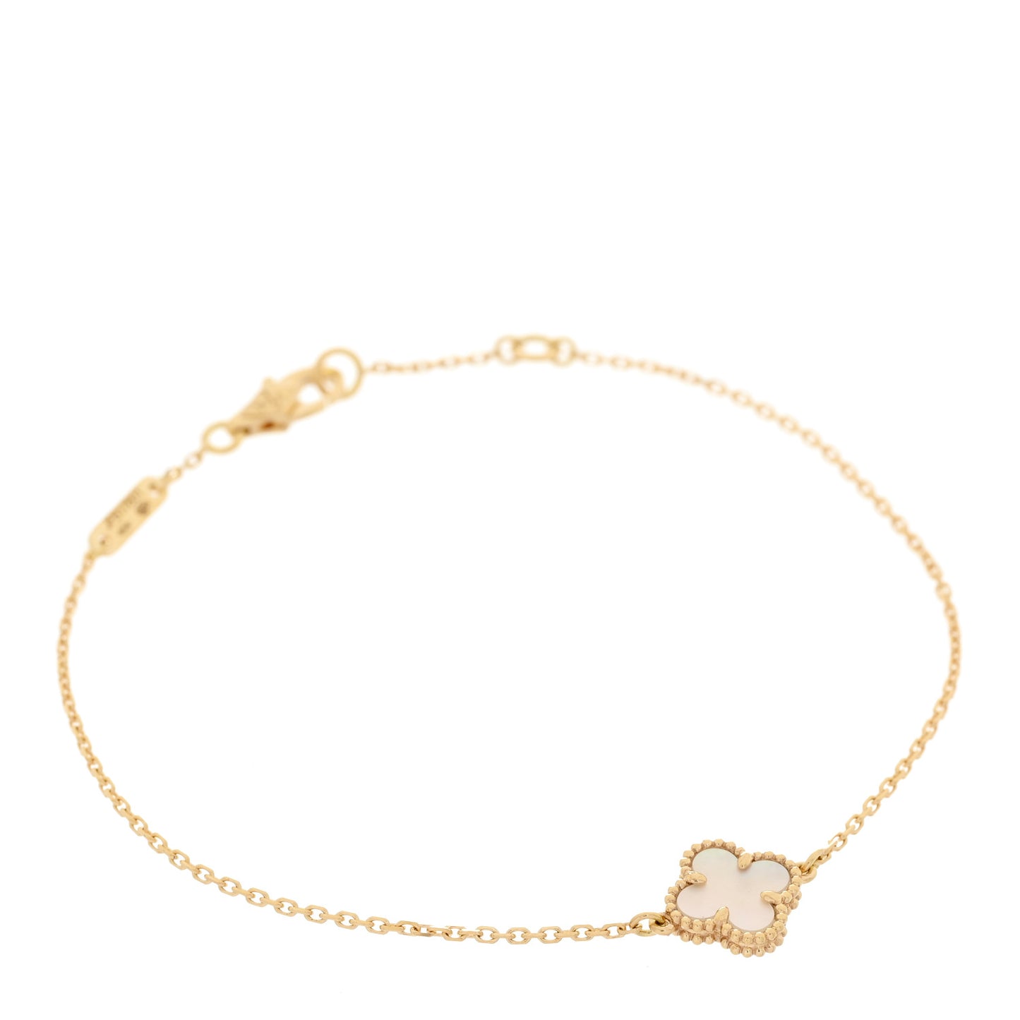 18K Yellow Gold Mother of Pearl Sweet Alhambra Bracelet