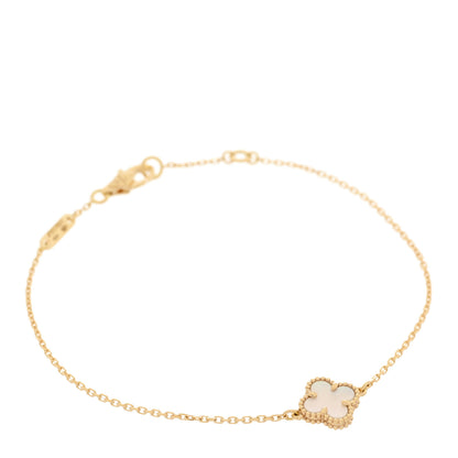 Van Cleef & Arpels 18K Yellow Gold Mother of Pearl Sweet Alhambra Bracelet 1 of 6