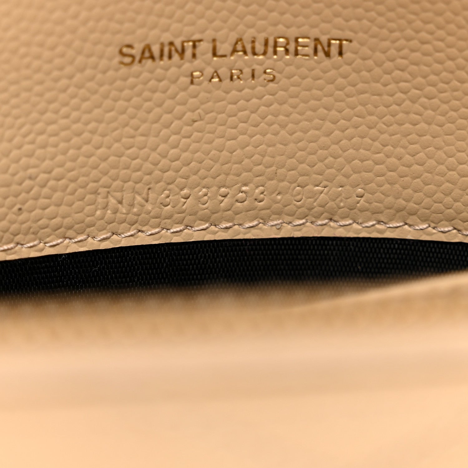 Saint Laurent Grain De Poudre Matelasse Chevron Monogram Envelope Chain Wallet Nude Powder 8 of 12