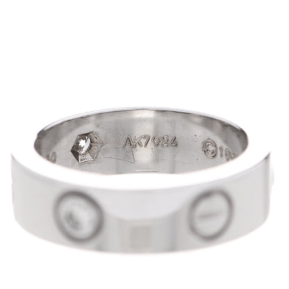 Cartier 18K White Gold 3 Diamond 5.5mm LOVE Ring 50 5.25 6 of 7