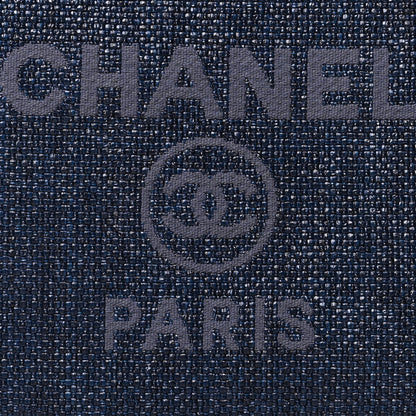 Chanel Woven Straw Raffia Small Deauville Pouch Dark Blue 8 of 8
