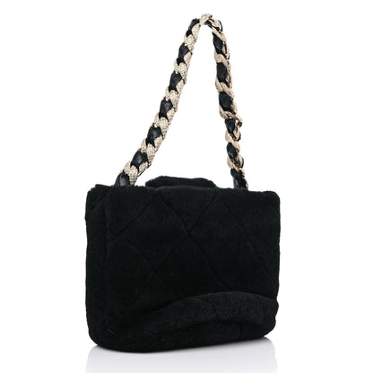 Chanel Shearling Lambskin Crystal Strass Flap Black 3 of 8