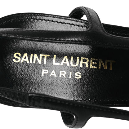 Saint Laurent Smooth Calfskin Jeanne 110 Slingback Pumps 39.5 Black Gold 9 of 13