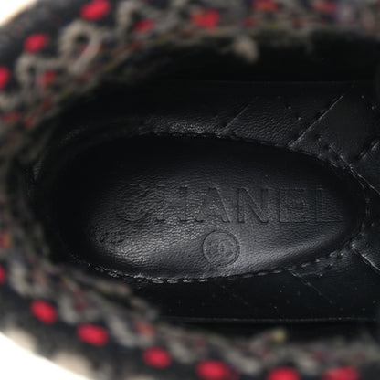 Chanel Suede Calfskin Goatskin Tweed High Top Sneakers 37 Black 6 of 13