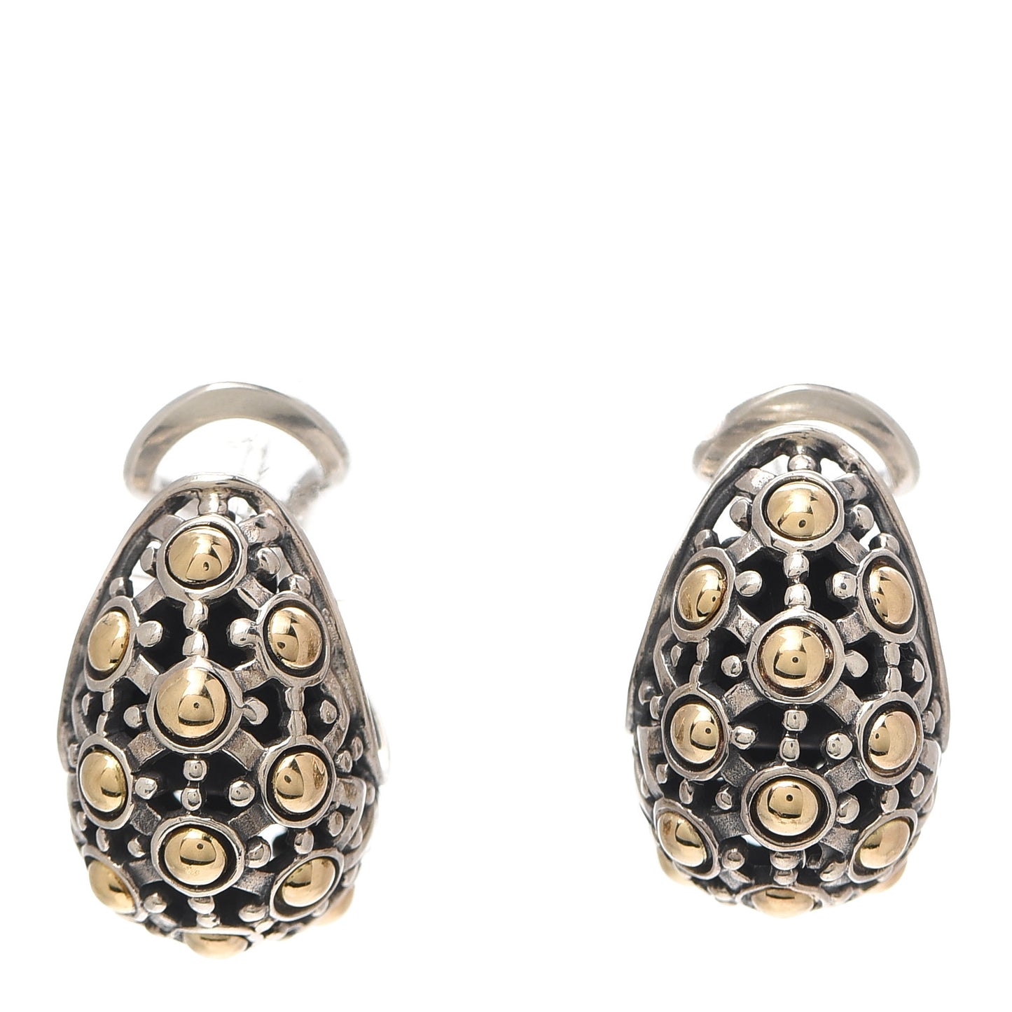 Sterling Silver 18K Yellow Gold Jaisalmer Dot Buddha Belly Earrings