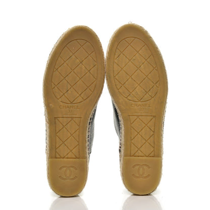 Chanel Grained Calfskin CC Espadrilles 37 Black 5 of 8
