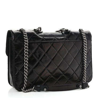 Chanel Glazed Calfskin Quilted Large Perfect Edge Flap Black 3 of 15