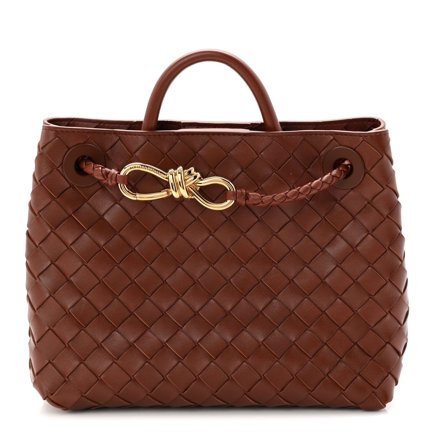 Nappa Intrecciato Small Andiamo Shoulder Bag Sapele Sapele