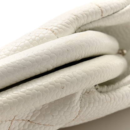 Chanel Caviar Quilted Timeless Clutch White 10 of 11
