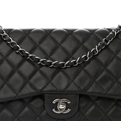 Chanel Caviar Quilted Large Now and Forever Flap Black 8 of 11