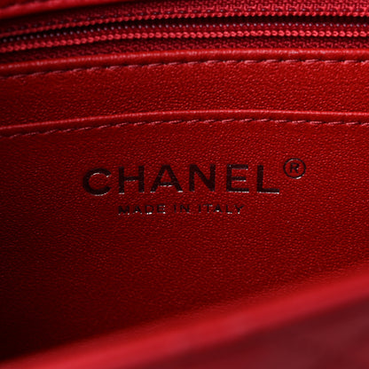 Chanel Lambskin Quilted Mini Square Flap Dark Red 6 of 10