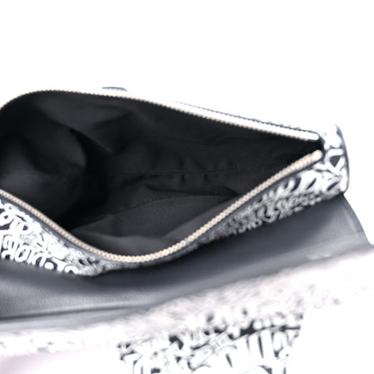 Christian Dior X SHAWN STUSSY Grained Calfskin Printed Mens Saddle Bag Navy Blue 5 of 8