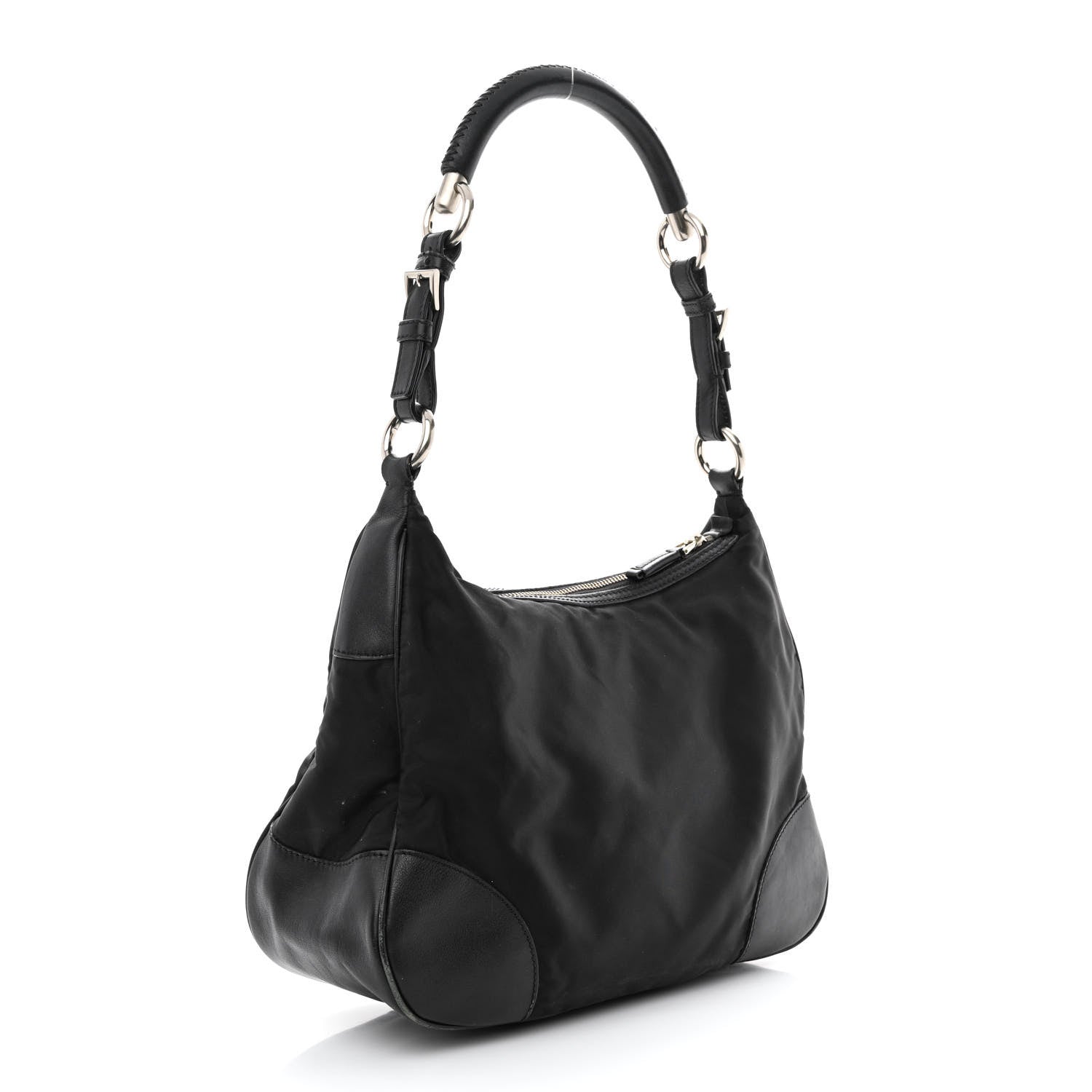 Prada Tessuto Nylon Hobo Black 3 of 12