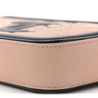 Chanel Caviar Quilted CC Filigree Clutch With Chain Beige Black 10 of 12