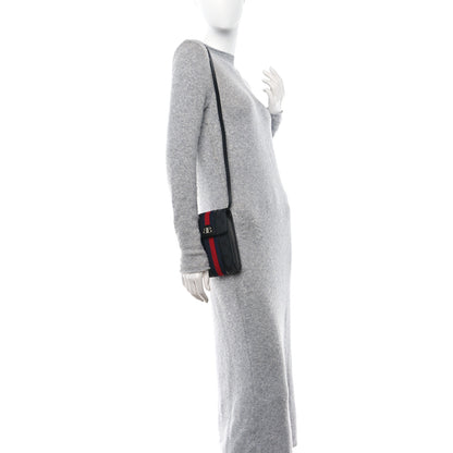 Gucci X BALENCIAGA BB Monogram Web Ophidia Phone Crossbody Bag Black 2 of 10