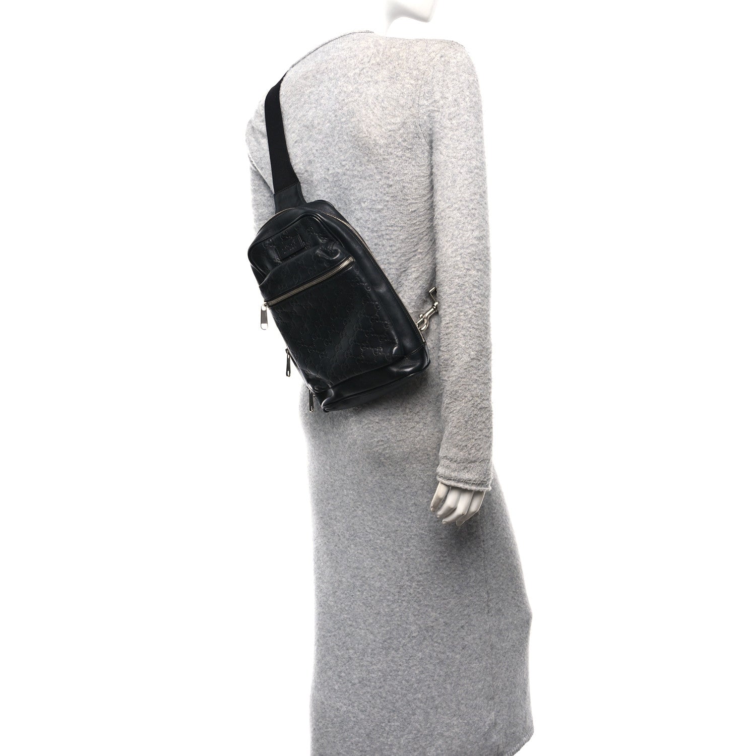 Gucci Guccissima Sling Backpack Black 2 of 10
