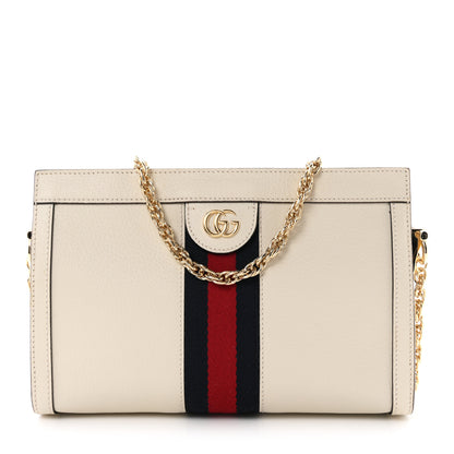 Gucci Textured Calfskin Web Small Ophidia Chain Shoulder Bag Mystic White 1 of 10