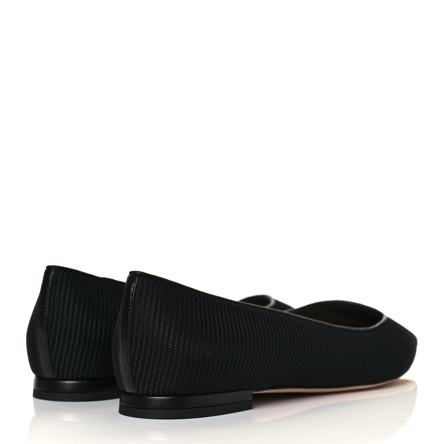 Technical Fabric Pointed Toe Flats 38 Black