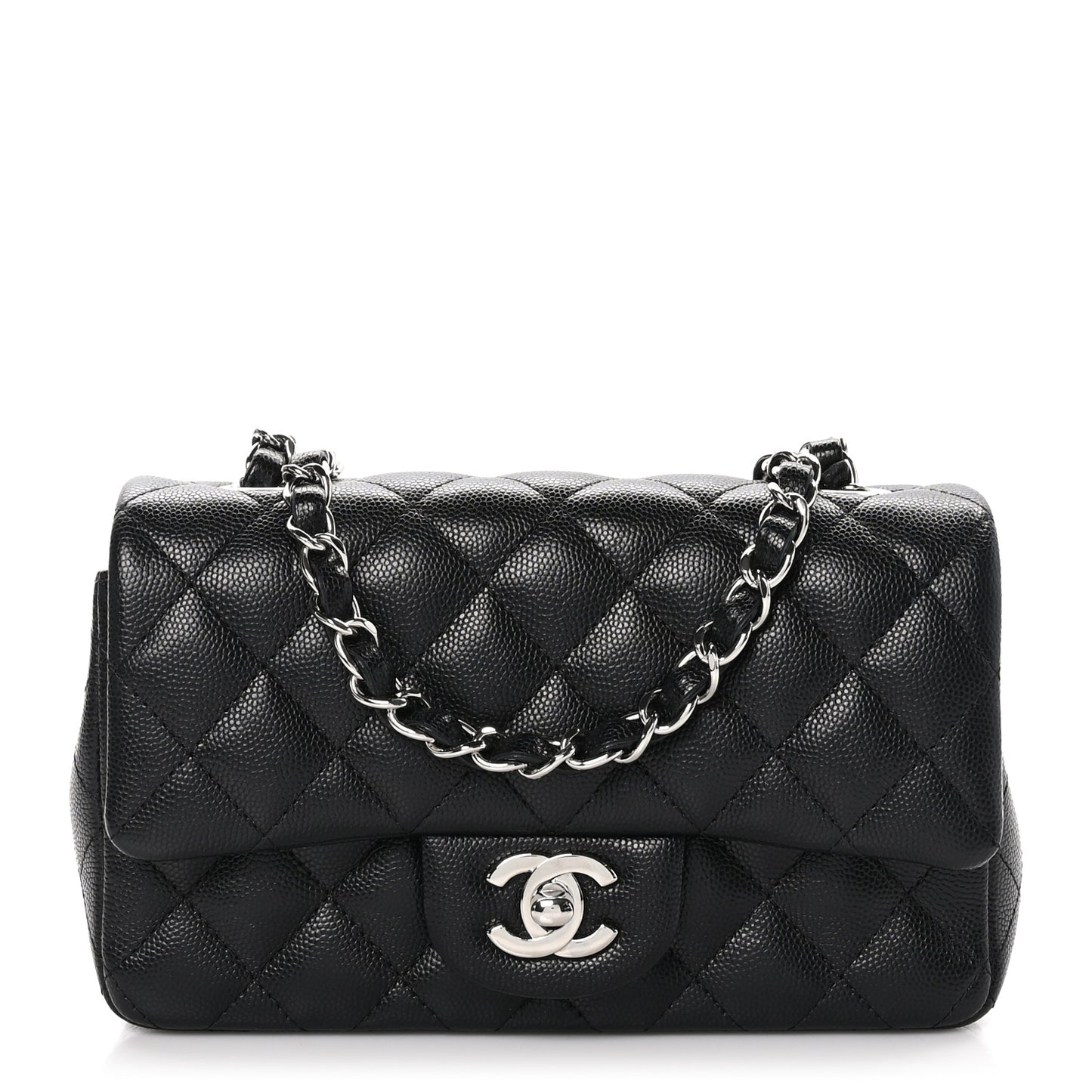 Caviar Quilted Mini Rectangular Flap Black
