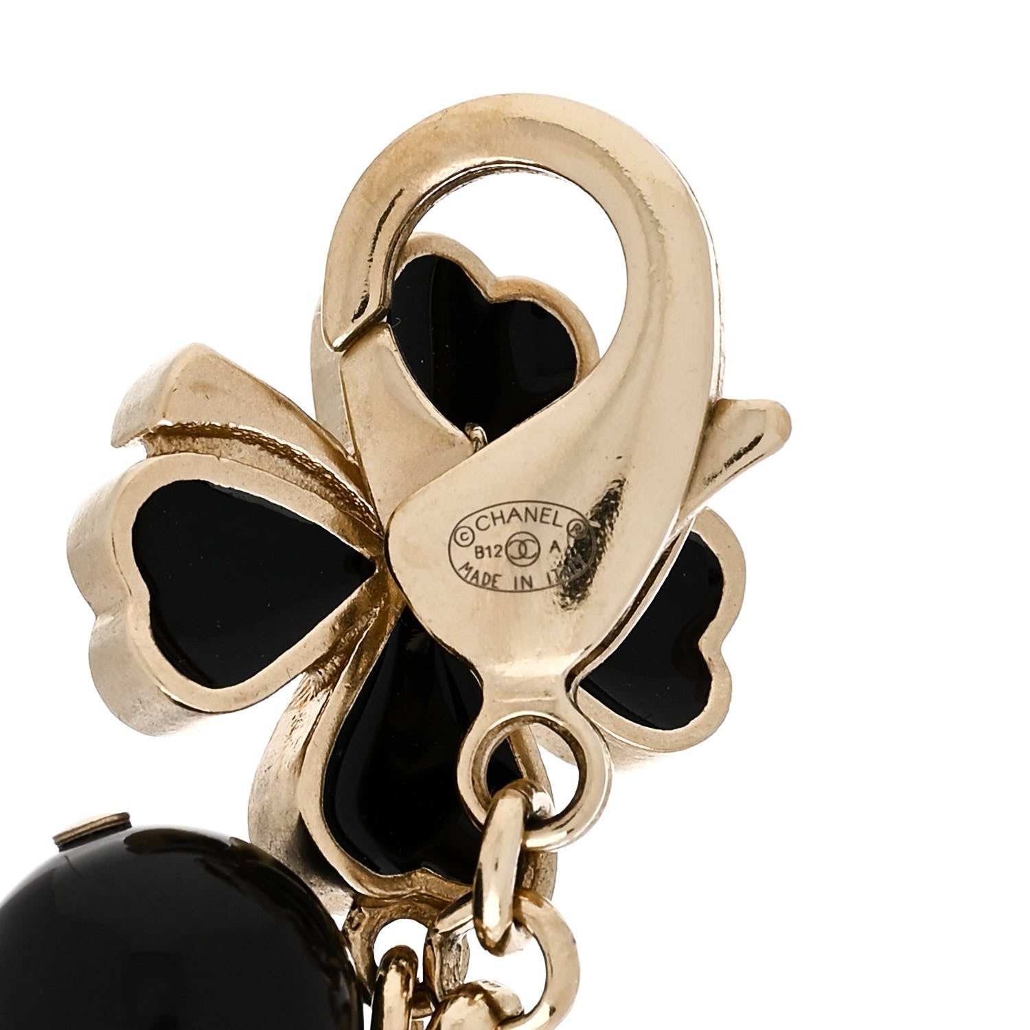 Chanel Pearl CC Charm Bracelet Black Gold 3 of 3