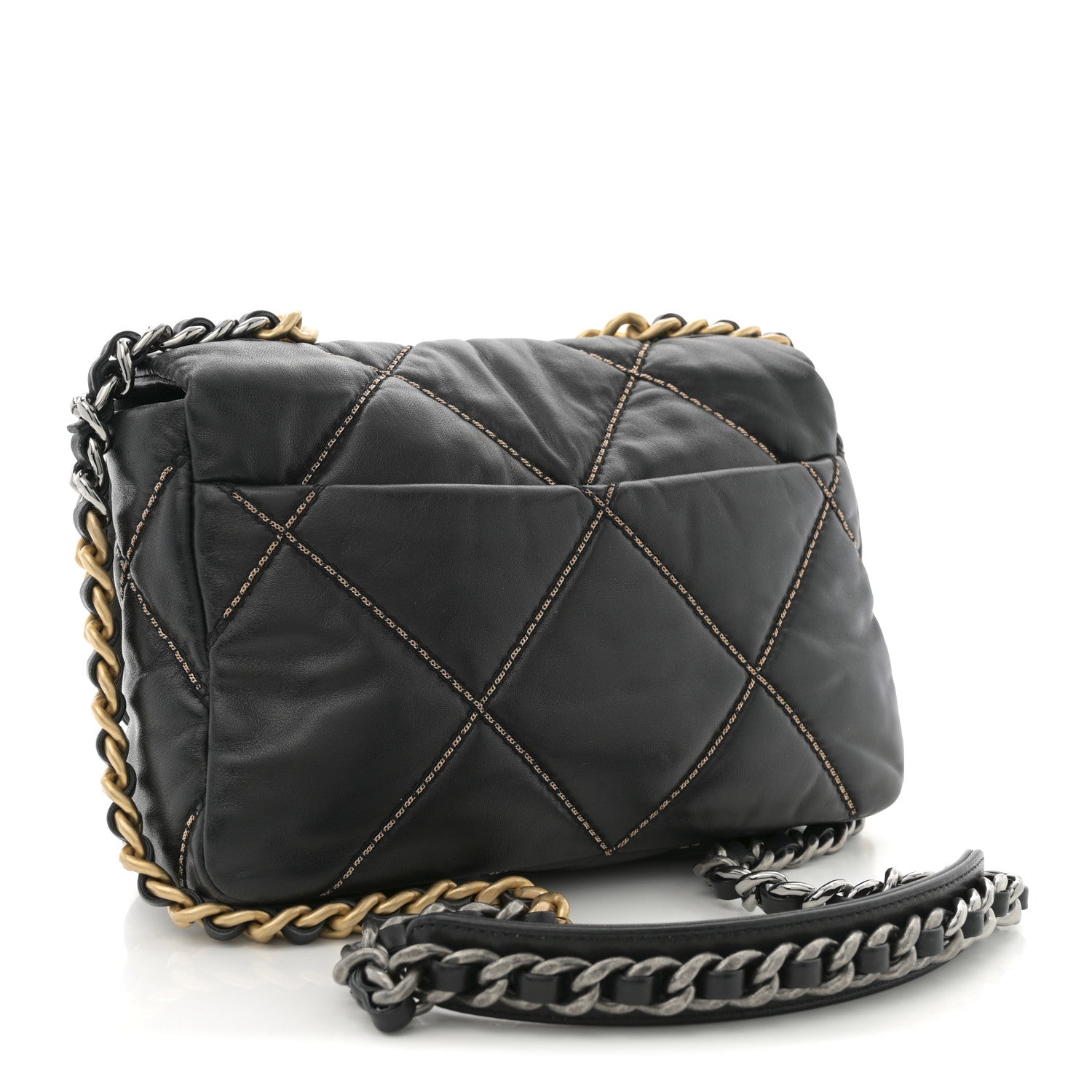 Chanel Lambskin Chain Quilted Medium Chanel 19 Flap Black 3 of 10