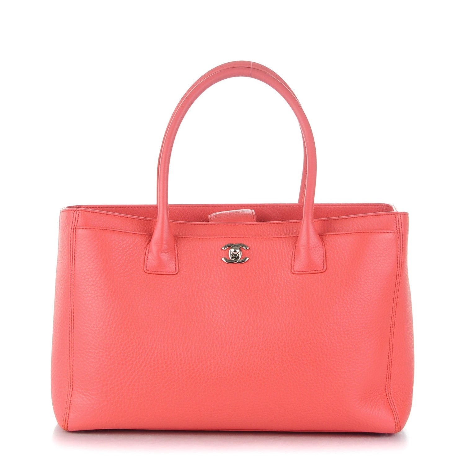 Chanel Calfskin Cerf Executive Shopper Tote Coral 1 of 12