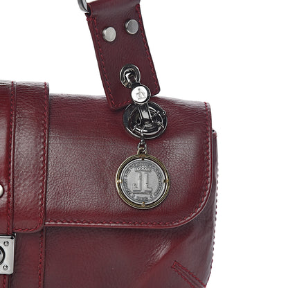 Lanvin Calfskin Flap Shoulder Bag Burgundy 9 of 9