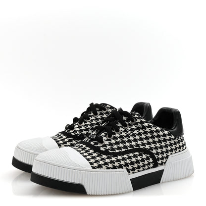 Christian Dior Canvas Houndstooth Embroidered D-Smash Sneakers 36.5 Black White 4 of 10