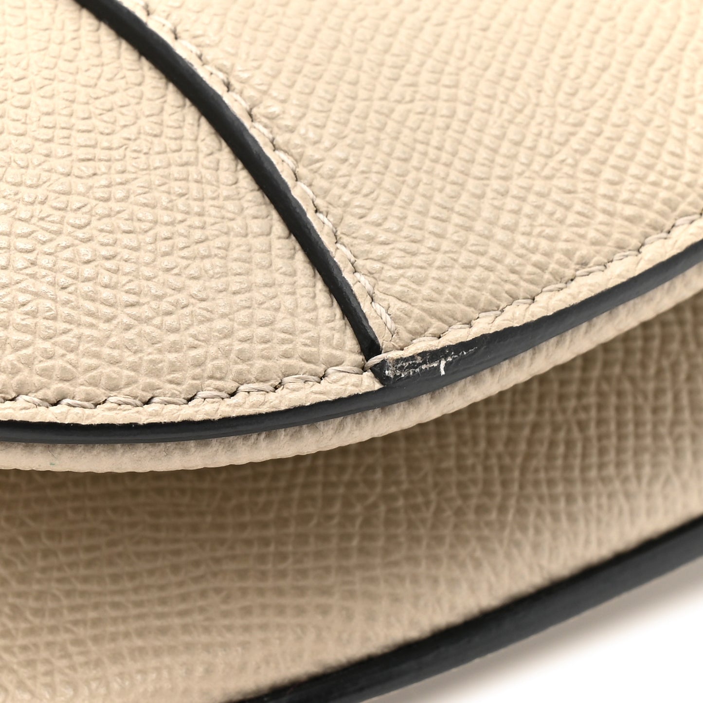 Grained Calfskin Saddle Bag With Strap Sable