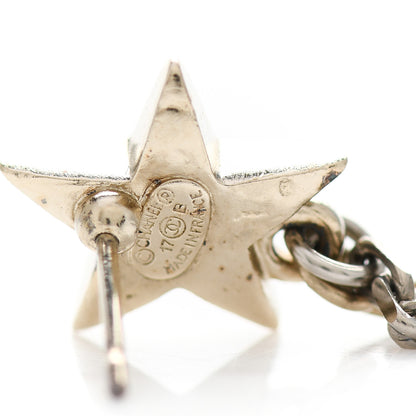 Chanel Crystal CC Star Moon Dangle Earrings Silver Gold 4 of 4