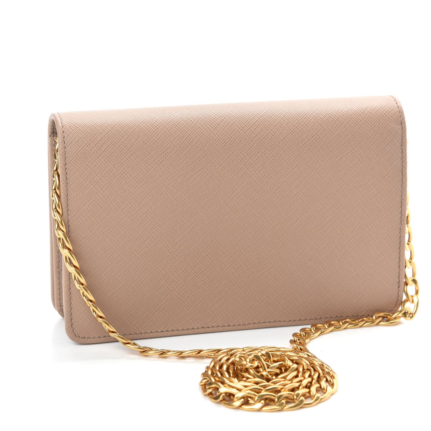 Saffiano Lux Chain Wallet Cammeo