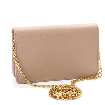 Prada Saffiano Lux Chain Wallet Cammeo 3 of 9