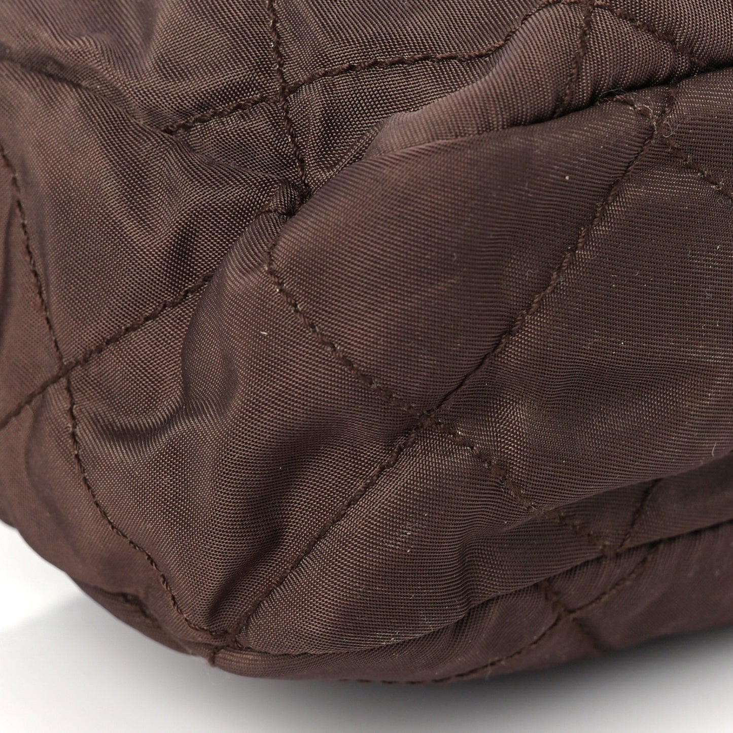 Nylon Tessuto Impuntu Quilted Shoulder Bag Corniola