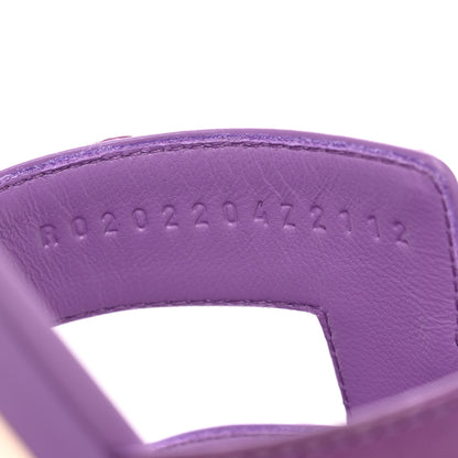 Hermes Ostrich Oran Sandals 38 Violet 9 of 10