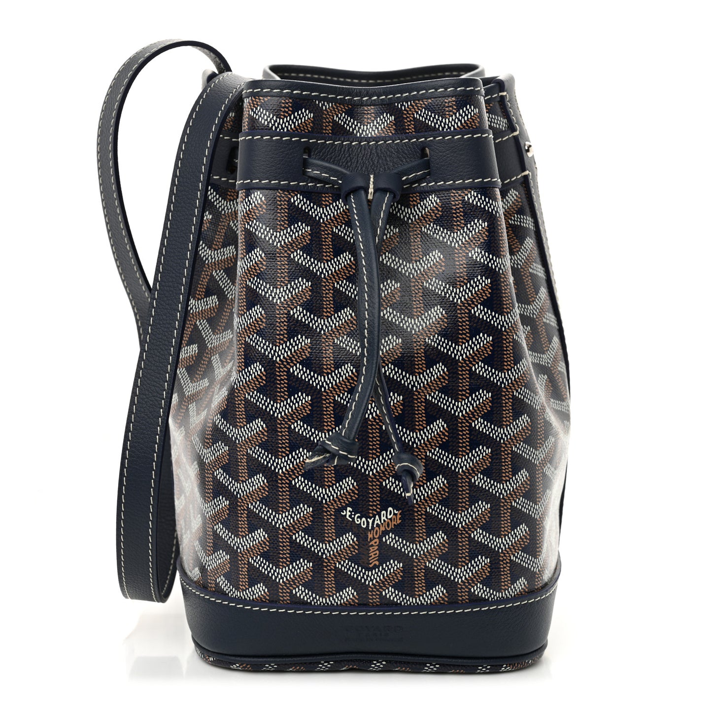 Goyardine Petit Flot Bucket Bag PM Navy