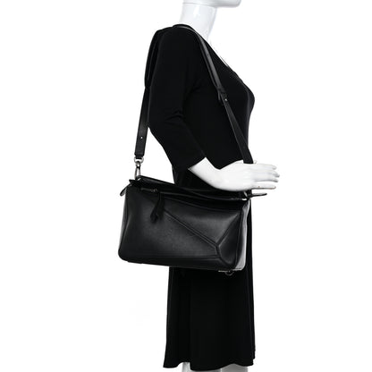 Loewe Calfskin Medium Puzzle Bag Black 2 of 13