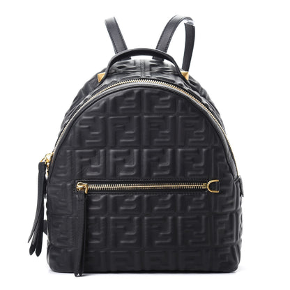 Fendi Nappa FF 1974 Embossed Mini Backpack Black 1 of 9