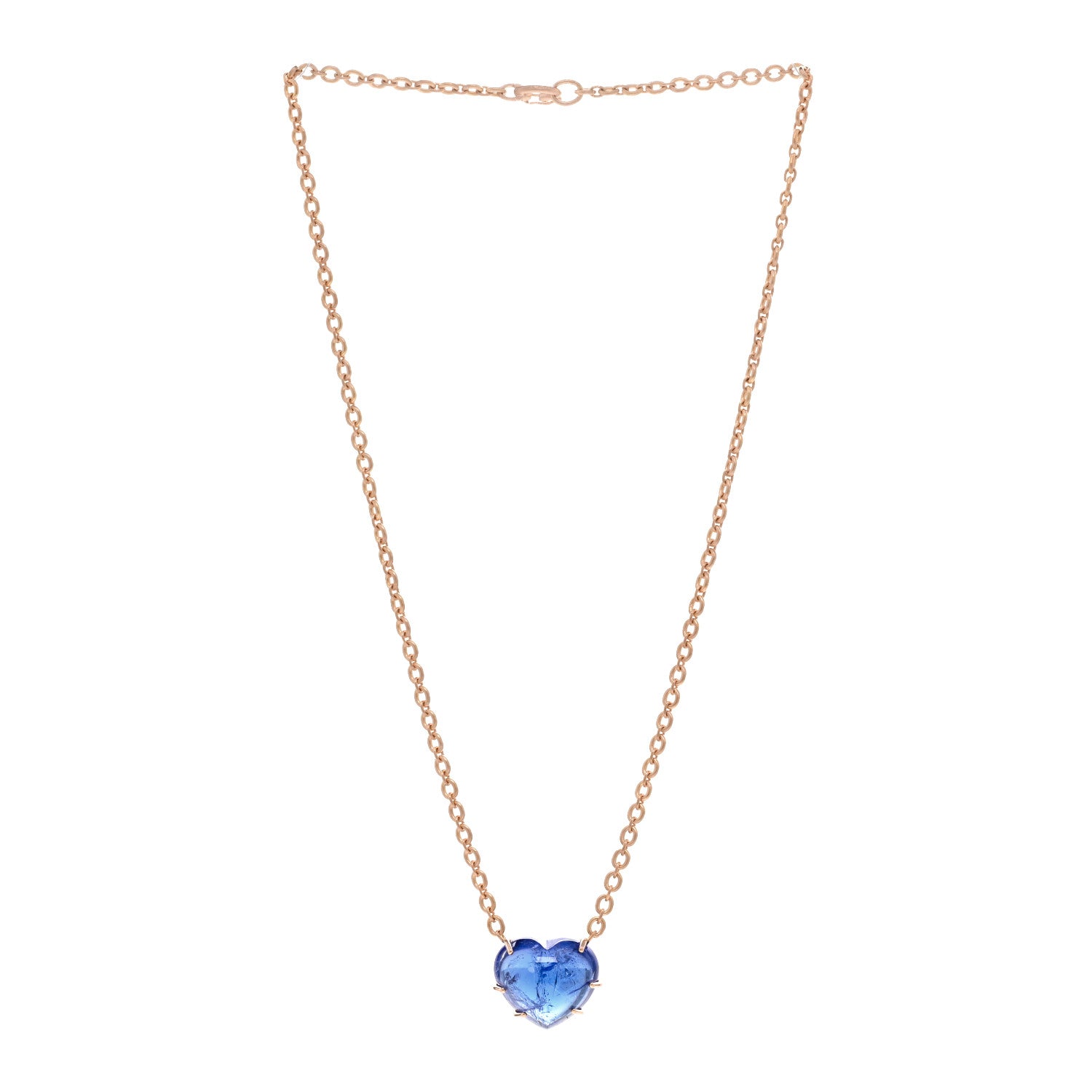 Irene Neuwirth 18K Rose Gold Tanzanite Heart Pendant Necklace 3 of 6