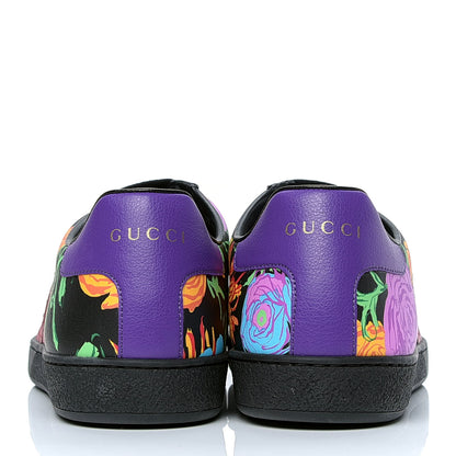 Gucci X KEN SCOTT Canvas Infinity Jenni Womens Ace Sneakers 39.5 Black Pink Hibiscus Red Blue Shine Purple 4 of 6